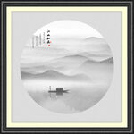 圆形山水画