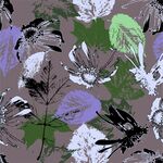 数码印花热带抽象花卉水彩花