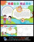 防溺水小报假期安全游泳环保小报