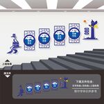 四个铁一般精神楼梯楼道文化墙