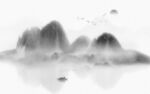 激光镂空水墨山水画