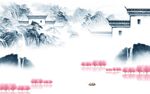 徽派中式意境山水 Tif分层