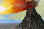 油画火山