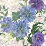 蓝紫色花卉ai线稿图