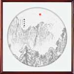 旭日东升国画山水