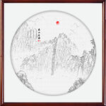 泰山日出泰山国画