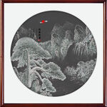 迎客松山水画