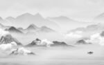山水高档灰色墙画 TIf分层