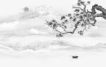 新款山水灰色墙画 TIf分层