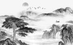 新中式灰色新山水画 TIf分层