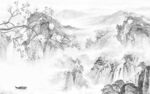 花鸟灰色新山水画 TIf分层