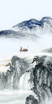 中国风简约玄关山水 Tif分层