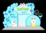 小兔子生日展板