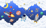 卡通星空宇宙飞船