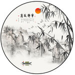 宁静致远水墨画