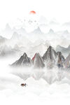 竖幅山水画