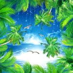 椰树高清天顶壁画