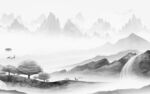 高档灰色客厅山水 Tif分层