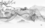极简现代灰色山水 Tif分层