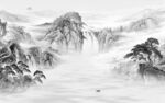 大气 现代灰色山水 Tif分层