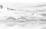 中式山水灰色墙画 Tif分层