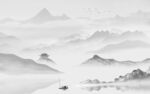 爆款灰色背景山水 TIf分层