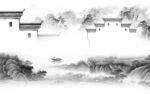 高端灰色现代山水 Tif分层