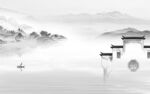 徽派 灰色大气山水 Tif分层