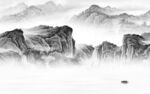 爆款灰色大气山水 Tif分层
