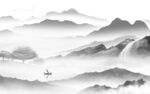 电视 灰色大气山水 Tif分层