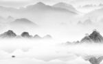 中国风灰色大气山水 Tif分层
