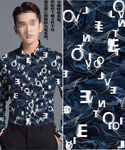 数码印花 男装潮牌几何字母尼彩