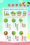幼儿园礼仪学习展牌