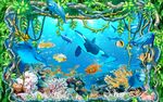  梦幻海底背景墙