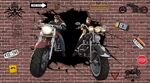 复古3D摩托车背景墙