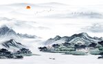 最新意境客厅山水 TIF分层