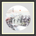 圆形山水画