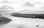 无框 客厅灰山水画 Tif分层