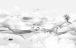 线条客厅灰山水画 Tif分层