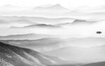 客厅灰色山水墙画 TIf分层