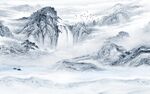 现代中国风山水画 Tif分层