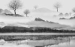 高档灰色山水新画 Tif分层