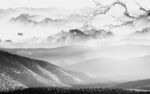 最新灰色中式山水 Tif分层