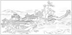 白描山水