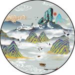 新中式圆形装饰画