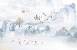大理石纹山水