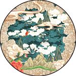 新中式圆形装饰画