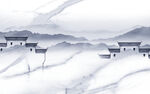 中国风简约客厅山水 tif分层