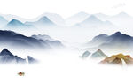 高清 简约客厅山水 tif分层