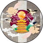 新中式圆形装饰画